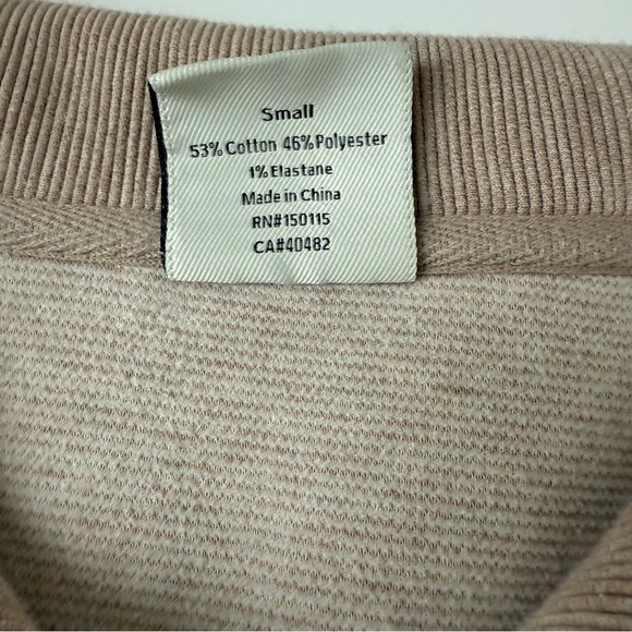 Varley Vine Half Zip Pullover Taupe Marl Ottoman Rib Oversized Small - Picture 4 of 6